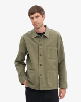 Veste de travail en coton bio – Olive poussiéreux