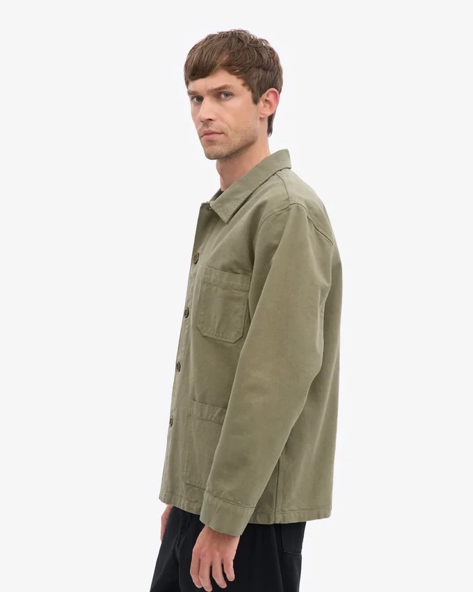 Veste de travail en coton bio - Olive poussiéreux