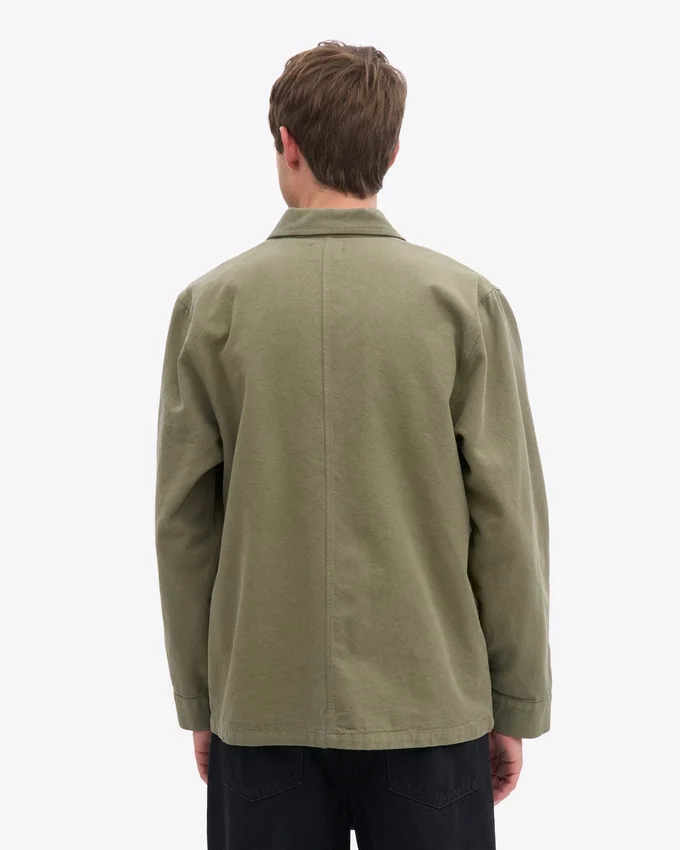 Veste de travail en coton bio - Olive poussiéreux