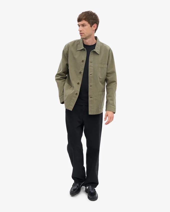 Veste de travail en coton bio - Olive poussiéreux