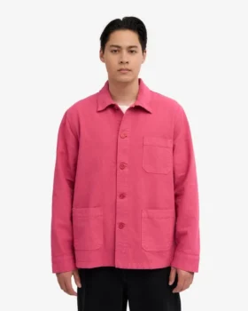 Veste de travail en coton bio – Rose bubble-gum