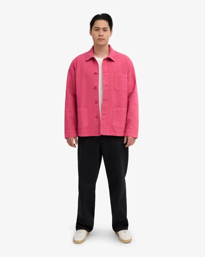 Veste de travail en coton bio - Rose bubble-gum