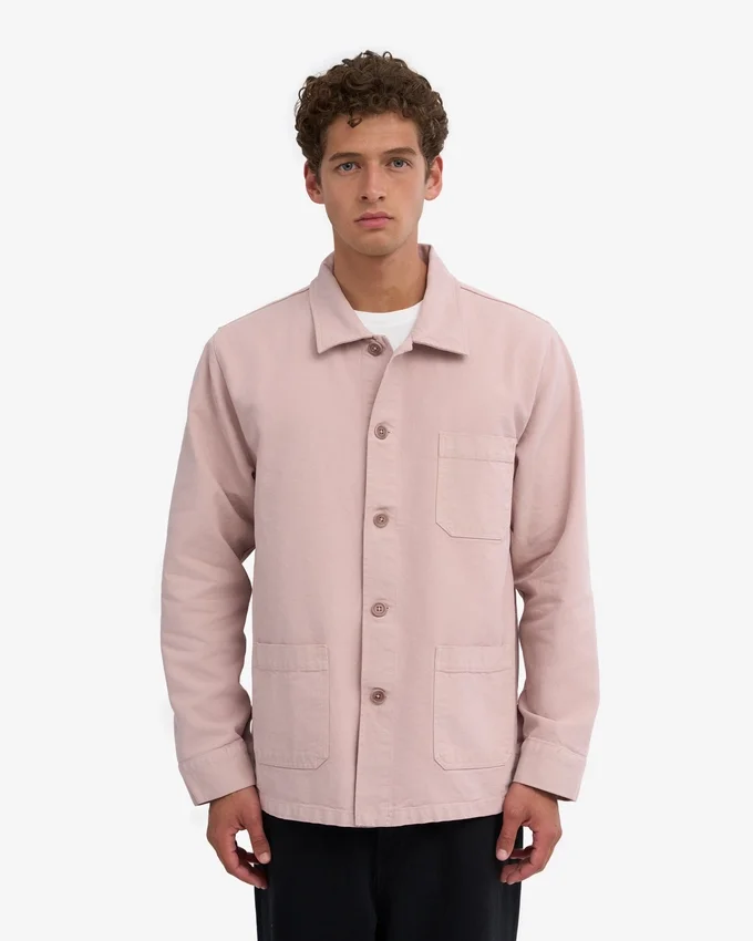 Veste de travail en coton bio - Rose délavé