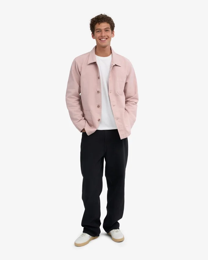 Veste de travail en coton bio - Rose délavé
