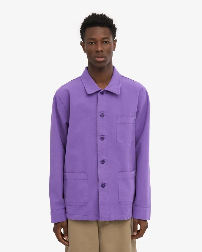 Veste de travail en coton bio - Violet ultra