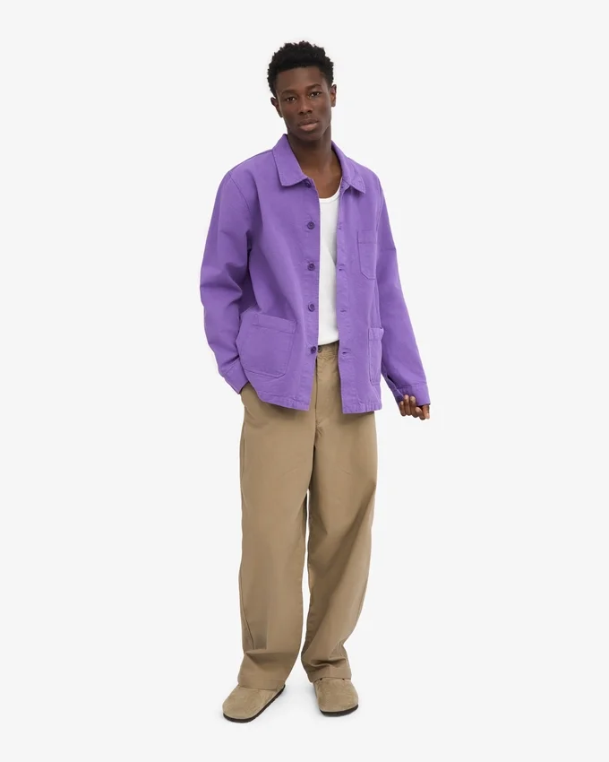 Veste de travail en coton bio - Violet ultra